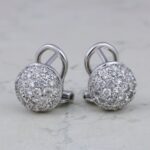 Orecchini Boccole a Sfera con Pavè Diamanti 0,62 Ct Thumbnail 1