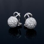 Orecchini Boccole a Sfera con Pavè Diamanti 0,62 Ct Thumbnail 2