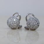 Orecchini Boccole a Sfera con Pavè Diamanti 0,62 Ct Thumbnail 4