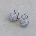 Orecchini Boccole a Sfera con Pavè Diamanti 0,62 Ct Thumbnail 5