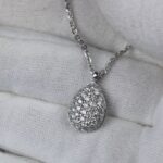 Collier a Goccia con Pavè di Brillanti 0,56 Ct Thumbnail 4